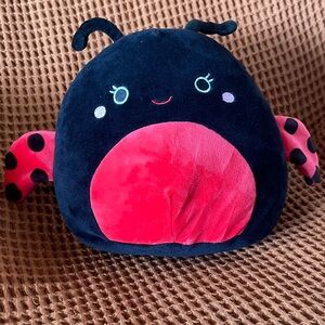 Original Squishmallows Plush Ladybug Toy - Black and Red